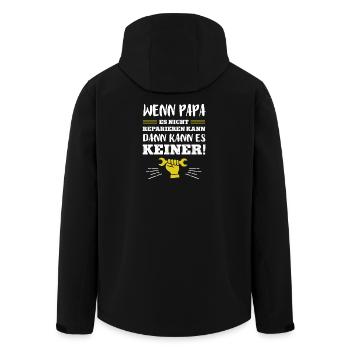 WENN PAPA ES NICHT REPARIEREN KANN KANN ES KEINER - Recycelte Männer Softshell-Jacke von Stanley/Stella - Schwarz - Hinten - AI Model Male 185 light (185cm)