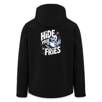 Blague sur l’oiseau Cache tes frites - Veste softshell homme en polyester recyclé Stanley/Stella - noir - Dos - AI Model Male 185 light (185cm)