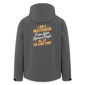 Multitasker Sayings Sarcasm Office Humor Gift - Men’s Recycled Softshell Jacket by Stanley/Stella - black - Back - AI Model Male 185 light (185cm)