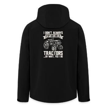 Traktorbauernhof-Landwirtschaft - Recycelte Männer Softshell-Jacke von Stanley/Stella - Schwarz - Hinten - AI Model Male 185 light (185cm)