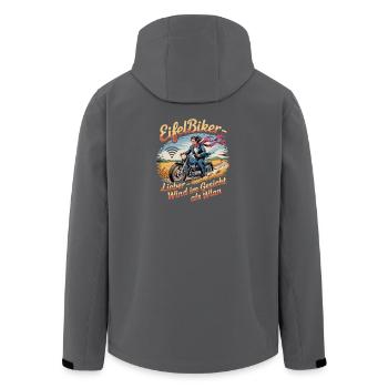  EifelBiker Lieber Wind Im Gesicht Als Wlan - Recycelte Männer Softshell-Jacke von Stanley/Stella - Schwarz - Hinten - AI Model Male 185 light (185cm)