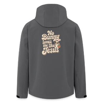 Aucun lapin ne m’aime comme Jésus - Veste softshell homme en polyester recyclé Stanley/Stella - charbon - Dos - AI Model Male 185 light (185cm)