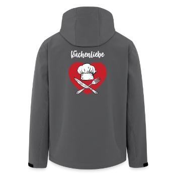 Küchenliebe Hobbykoch Leidenschaft Kochen Koch - Recycelte Männer Softshell-Jacke von Stanley/Stella - Anthrazit - Hinten - AI Model Male 185 light (185cm)
