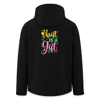 Thrift Shopper Thrift Is A Gift Thrift Store - Men’s Recycled Softshell Jacket by Stanley/Stella - black - Back - AI Model Male 185 light (185cm)