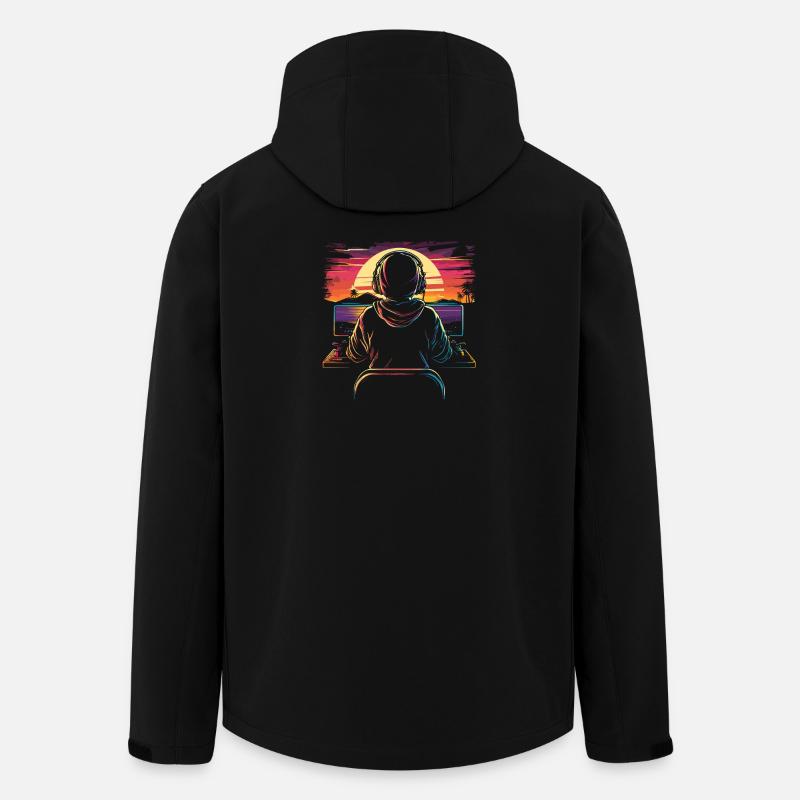 Gamer Synthwave - Veste softshell homme en polyester recyclé Stanley/Stella - noir