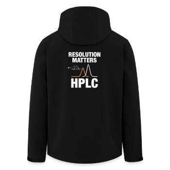 HPLC Peak Resolution Performance Chromatography - Recycelte Männer Softshell-Jacke von Stanley/Stella - Schwarz - Hinten - AI Model Male 185 light (185cm)