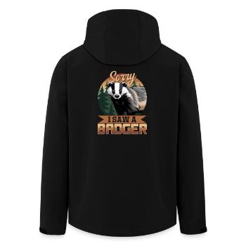 Funny Animal Badger - Men’s Recycled Softshell Jacket by Stanley/Stella - black - Back - AI Model Male 185 light (185cm)