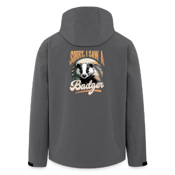 Funny Animal Badger - Men’s Recycled Softshell Jacket by Stanley/Stella - black - Back - AI Model Male 185 light (185cm)
