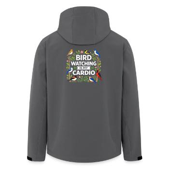 Bird Watching Birding Bird Watcher Bird Nerd - Men’s Recycled Softshell Jacket by Stanley/Stella - anthracite - Back - AI Model Male 185 light (185cm)