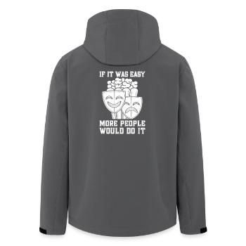 Théâtre, si c’est facile, plus je ferais une comédie musicale d’acteur - Veste softshell homme en polyester recyclé Stanley/Stella - charbon - Dos - AI Model Male 185 light (185cm)