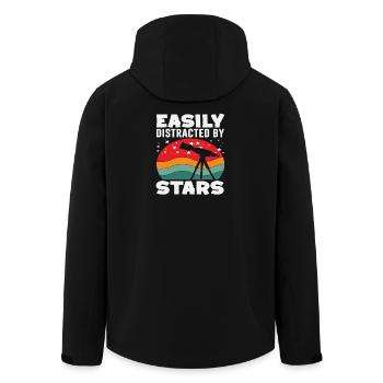 Facilement distrait par les étoiles astronomiques - Veste softshell homme en polyester recyclé Stanley/Stella - noir - Dos - AI Model Male 185 light (185cm)