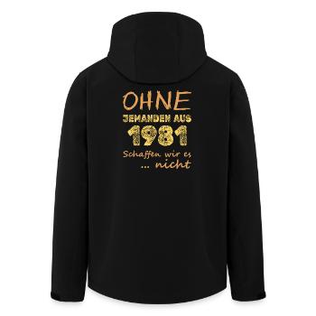 es 1981 - Recycelte Männer Softshell-Jacke von Stanley/Stella - Schwarz - Hinten - AI Model Male 185 light (185cm)
