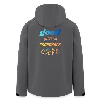 Un Bon Matin Commence par un Café - Veste softshell homme en polyester recyclé Stanley/Stella - noir - Dos - AI Model Male 185 light (185cm)
