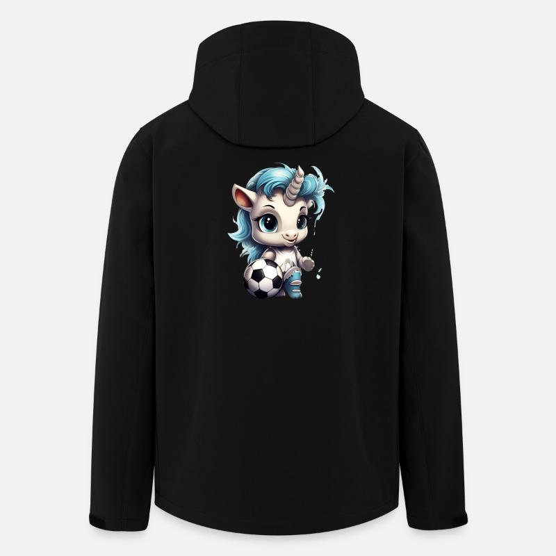 Einhorn mit Ball -  Kicker - Fussball - Recycelte Männer Softshell-Jacke von Stanley/Stella - Schwarz