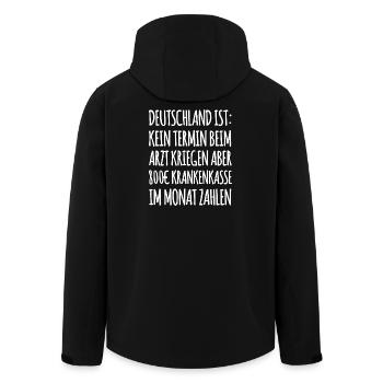 Lustiger Spruch Arbeit Unternehmer - Recycelte Männer Softshell-Jacke von Stanley/Stella - Schwarz - Hinten - AI Model Male 185 light (185cm)