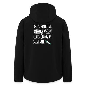Lustiger Spruch Silvester - Recycelte Männer Softshell-Jacke von Stanley/Stella - Schwarz - Hinten - AI Model Male 185 light (185cm)