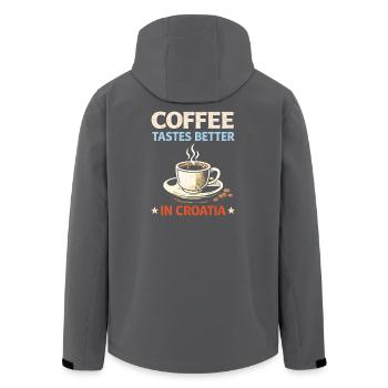 Coffee tastes better in Croatia - Men’s Recycled Softshell Jacket by Stanley/Stella - anthracite - Back - AI Model Male 185 light (185cm)