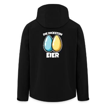 Dicke Eier die dicksten Eier Ostereier - Recycelte Männer Softshell-Jacke von Stanley/Stella - Schwarz - Hinten - AI Model Male 185 light (185cm)