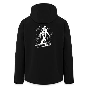 Alpiner Skifahrer Wintersport Skitouren - Recycelte Männer Softshell-Jacke von Stanley/Stella - Schwarz - Hinten - AI Model Male 185 light (185cm)