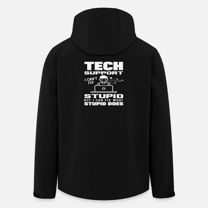 Tech Support I fix what stupidity does - Men’s Recycled Softshell Jacket Discoverer by Stanley/Stella - black