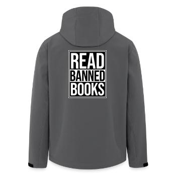 Read Banned Books Verbotene Bücher Lesen Freiheit - Recycelte Männer Softshell-Jacke von Stanley/Stella - Anthrazit - Hinten - AI Model Male 185 light (185cm)