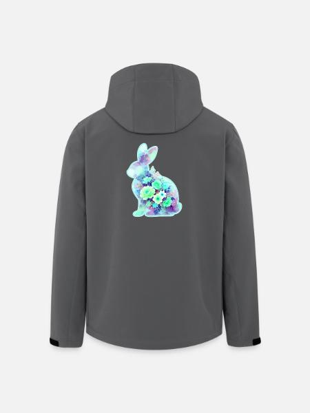 Hase Aquarell Blumen Ostern - Recycelte Männer Softshell-Jacke von Stanley/Stella - Schwarz