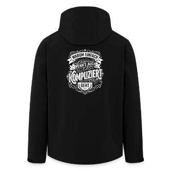 Warum einfach wenn es kompliziert geht - Recycelte Männer Softshell-Jacke von Stanley/Stella - Schwarz - Hinten - AI Model Male 185 light (185cm)
