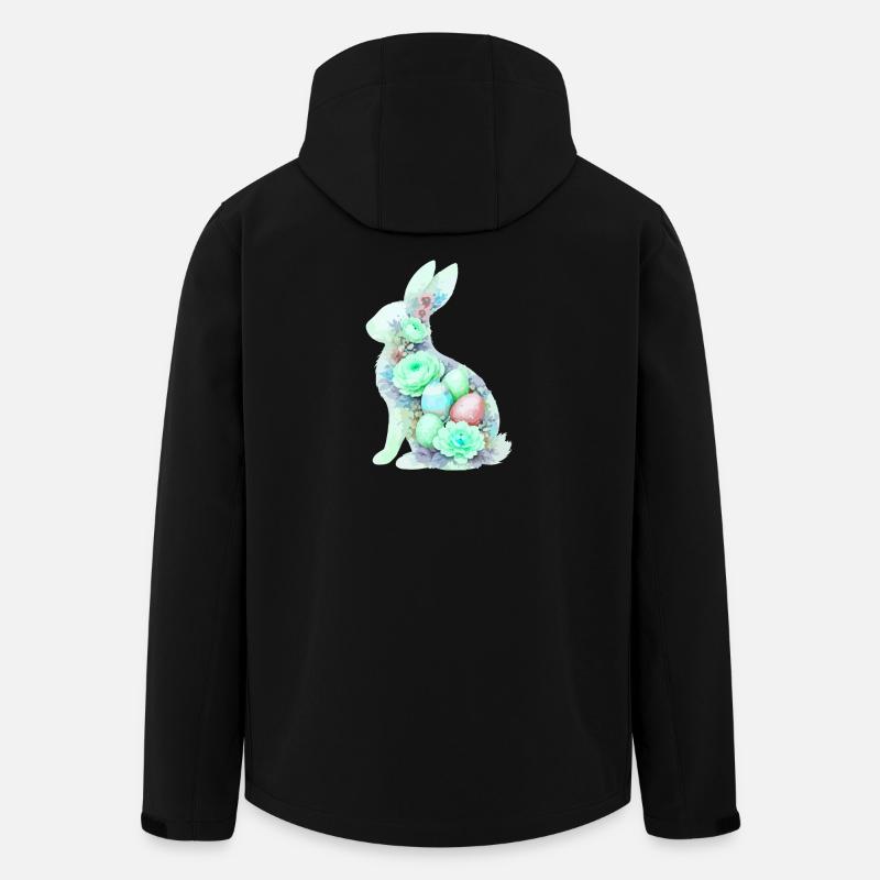 Hase Ostern Aquarell - Recycelte Männer Softshell-Jacke von Stanley/Stella - Schwarz