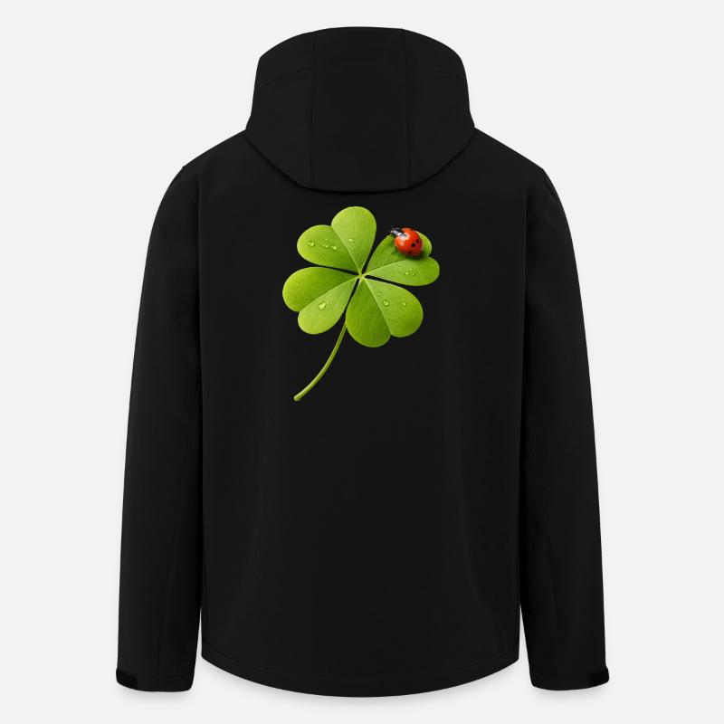 Trèfle à quatre feuilles avec coccinelle - Veste softshell homme en polyester recyclé Stanley/Stella - noir