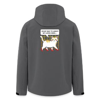High-Heel Cat: Cheeky and Charming - Men’s Recycled Softshell Jacket by Stanley/Stella - anthracite - Back - AI Model Male 185 light (185cm)
