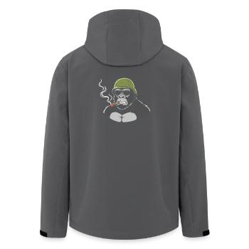 Gorilla Commando mit Zigarre - Recycelte Männer Softshell-Jacke von Stanley/Stella - Schwarz - Hinten - AI Model Male 185 light (185cm)