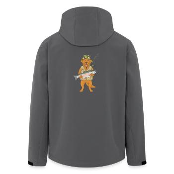 Conception extérieure du chien pêcheur de chasse - Veste softshell homme en polyester recyclé Stanley/Stella - noir - Dos - AI Model Male 185 light (185cm)