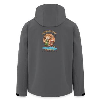 Fishing With My Favorite Hero – Perfect for Anglers - Men’s Recycled Softshell Jacket by Stanley/Stella - black - Back - AI Model Male 185 light (185cm)