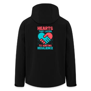 Bénévoles pour les Cœurs d’Appréciation qui Écoutent - Veste softshell homme en polyester recyclé Stanley/Stella - noir - Dos - AI Model Male 185 light (185cm)