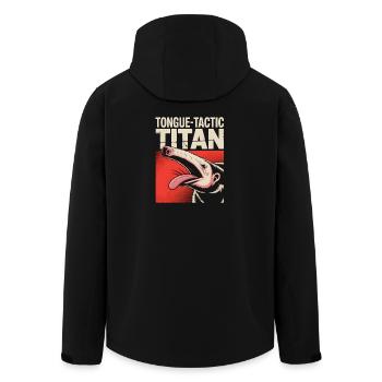 Zungen-Taktiker | Comic Ameisenbär - Recycelte Männer Softshell-Jacke von Stanley/Stella - Schwarz - Hinten - AI Model Male 185 light (185cm)