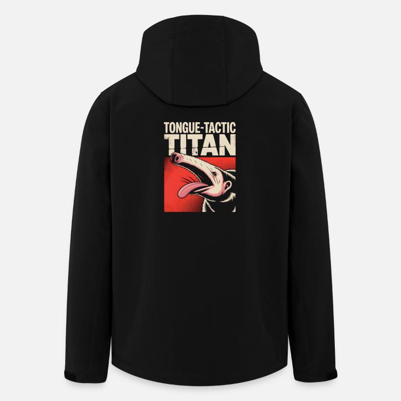 Zungen-Taktiker | Comic Ameisenbär - Recycelte Männer Softshell-Jacke von Stanley/Stella - Schwarz