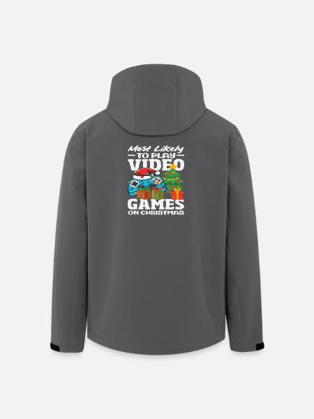 Probably playing video games Christmas - Men’s Recycled Softshell Jacket by Stanley/Stella - black