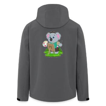 Koala Maler Pinsel Malen - Recycelte Männer Softshell-Jacke von Stanley/Stella - Anthrazit - Hinten - AI Model Male 185 light (185cm)