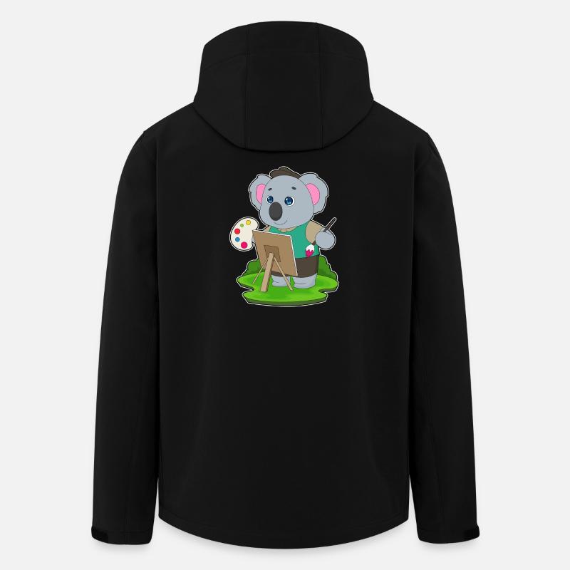 Koala Painter Brush Painting - Men’s Recycled Softshell Jacket by Stanley/Stella - black