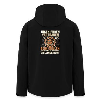 Grillingenieur: Physik am Feuer - Recycelte Männer Softshell-Jacke von Stanley/Stella - Schwarz - Hinten - AI Model Male 185 light (185cm)