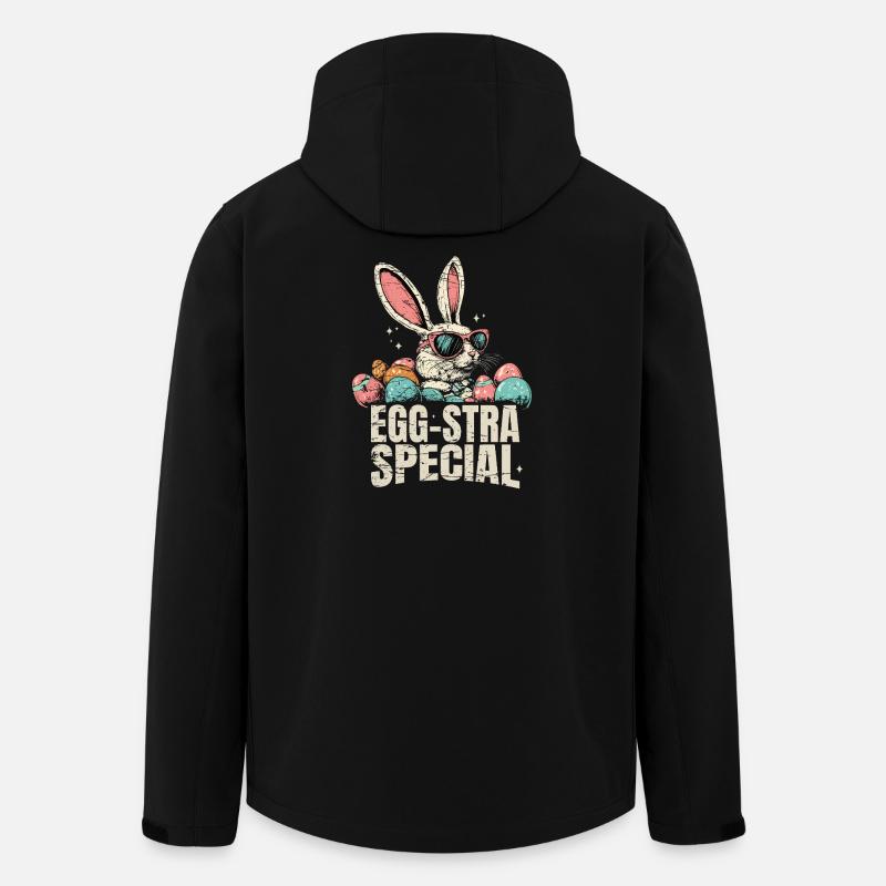 Eggsta Special Retro Bunny Easter - Men’s Recycled Softshell Jacket by Stanley/Stella - black