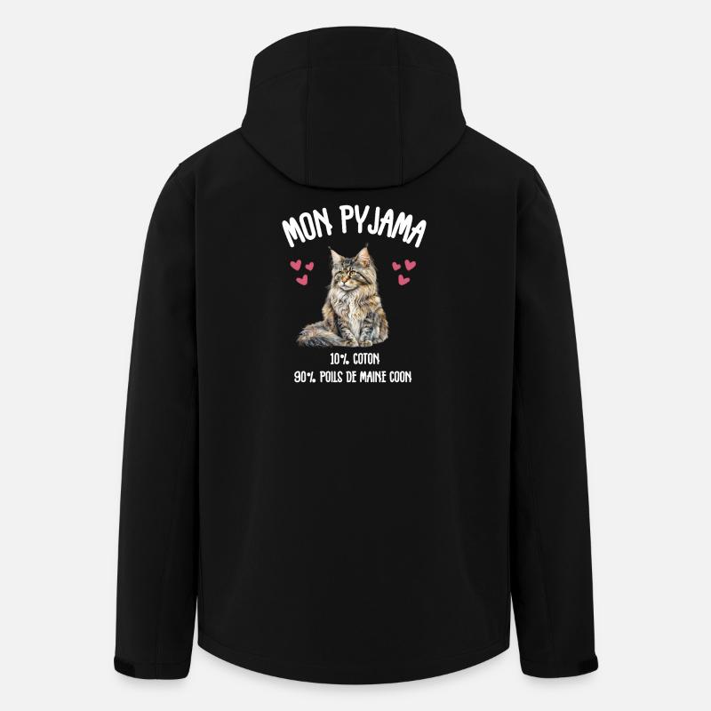 Pyjama Chat Maine Coon Humour - Veste softshell homme en polyester recyclé Stanley/Stella - noir