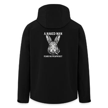 A Naked Man Fears No Pickpocket Funny Vintage - Men’s Recycled Softshell Jacket by Stanley/Stella - black - Back - AI Model Male 185 light (185cm)