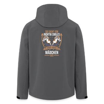 Steckenpferd Hobbyhorse Hobby Horsing - Recycelte Männer Softshell-Jacke von Stanley/Stella - Schwarz - Hinten - AI Model Male 185 light (185cm)