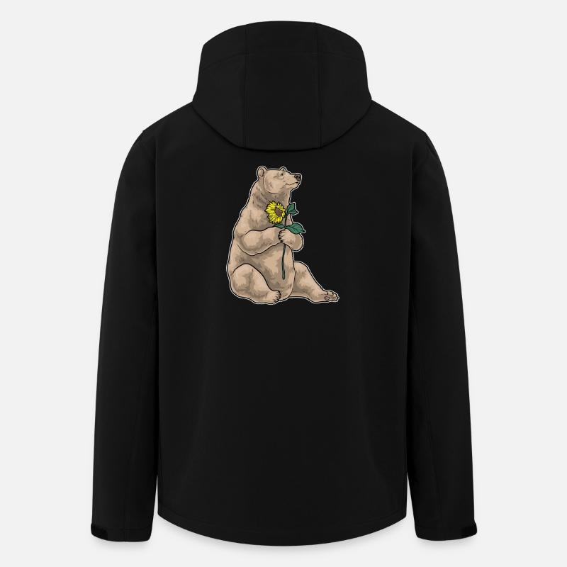 Bär Sonnenblume - Recycelte Männer Softshell-Jacke von Stanley/Stella - Schwarz