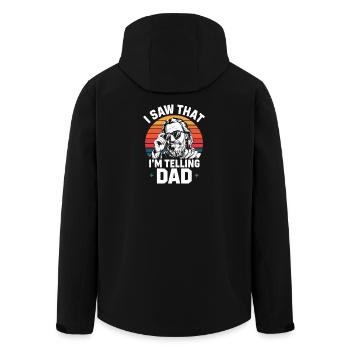 J’ai vu que je raconte à papa un papa rétro drôle - Veste softshell homme en polyester recyclé Stanley/Stella - noir - Dos - AI Model Male 185 light (185cm)