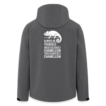 Don des Drôles Caméléons Drôles de Expressions Caméléon - Veste softshell homme en polyester recyclé Stanley/Stella - noir - Dos - AI Model Male 185 light (185cm)