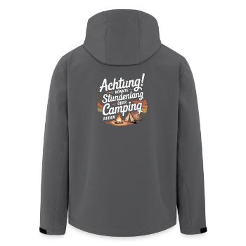  Achtung Könnte Stundenlang Über Camping Reden - Recycelte Männer Softshell-Jacke von Stanley/Stella - Anthrazit - Hinten - AI Model Male 185 light (185cm)