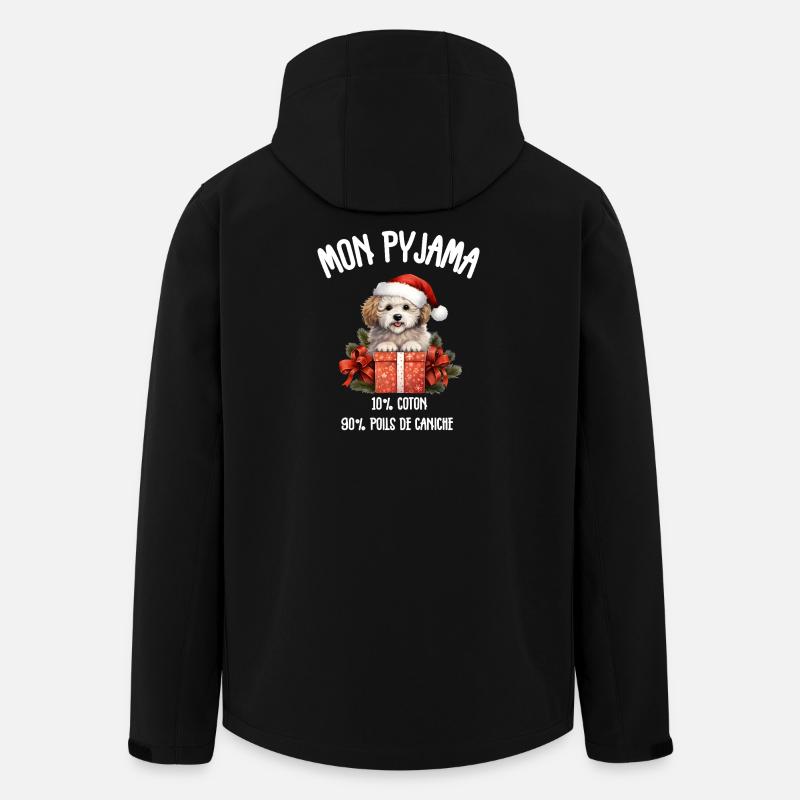 Pyjama Chien Caniche Humour Noel - Veste softshell homme en polyester recyclé Stanley/Stella - noir