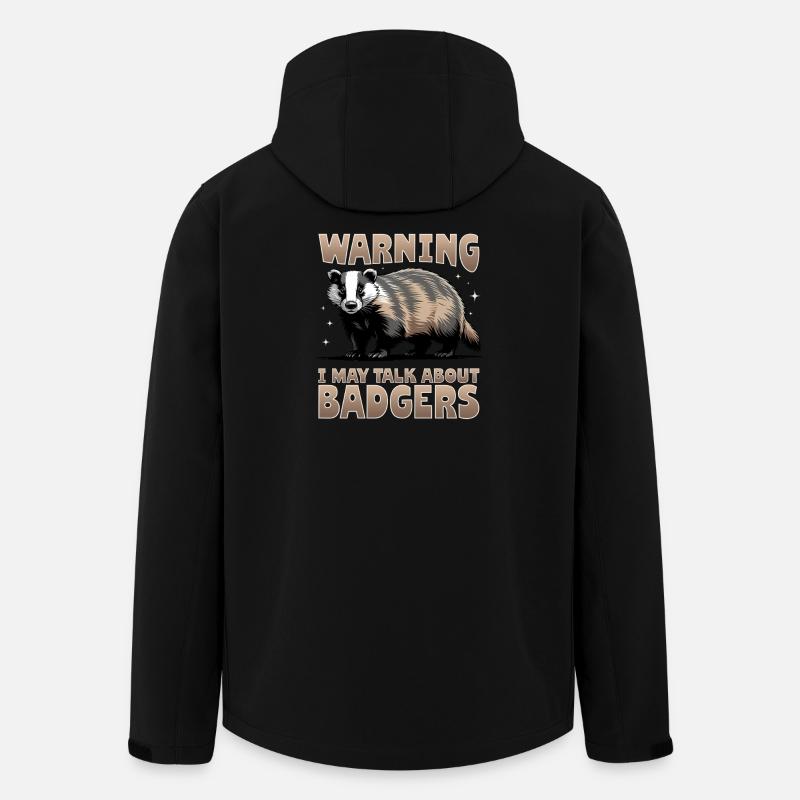 Funny Animal Badger - Men’s Recycled Softshell Jacket by Stanley/Stella - black
